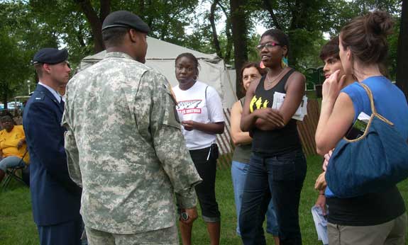High school student activists confront military recruiters