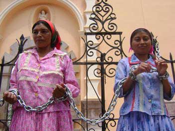 women in chains